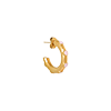 singlepair Pink loop hoop gold