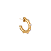singlepair Round of pearls hoop gold