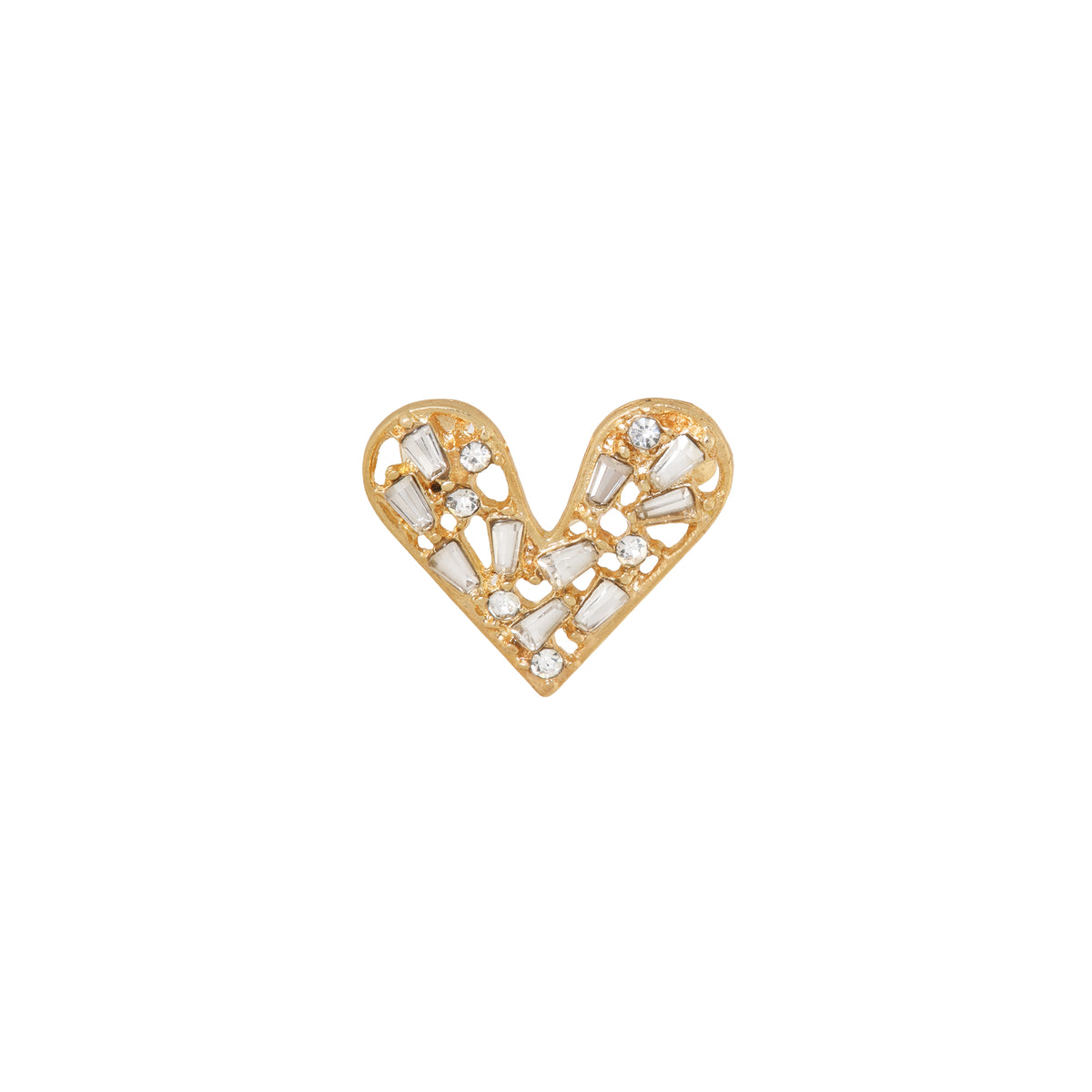 Shiny heart broche gold