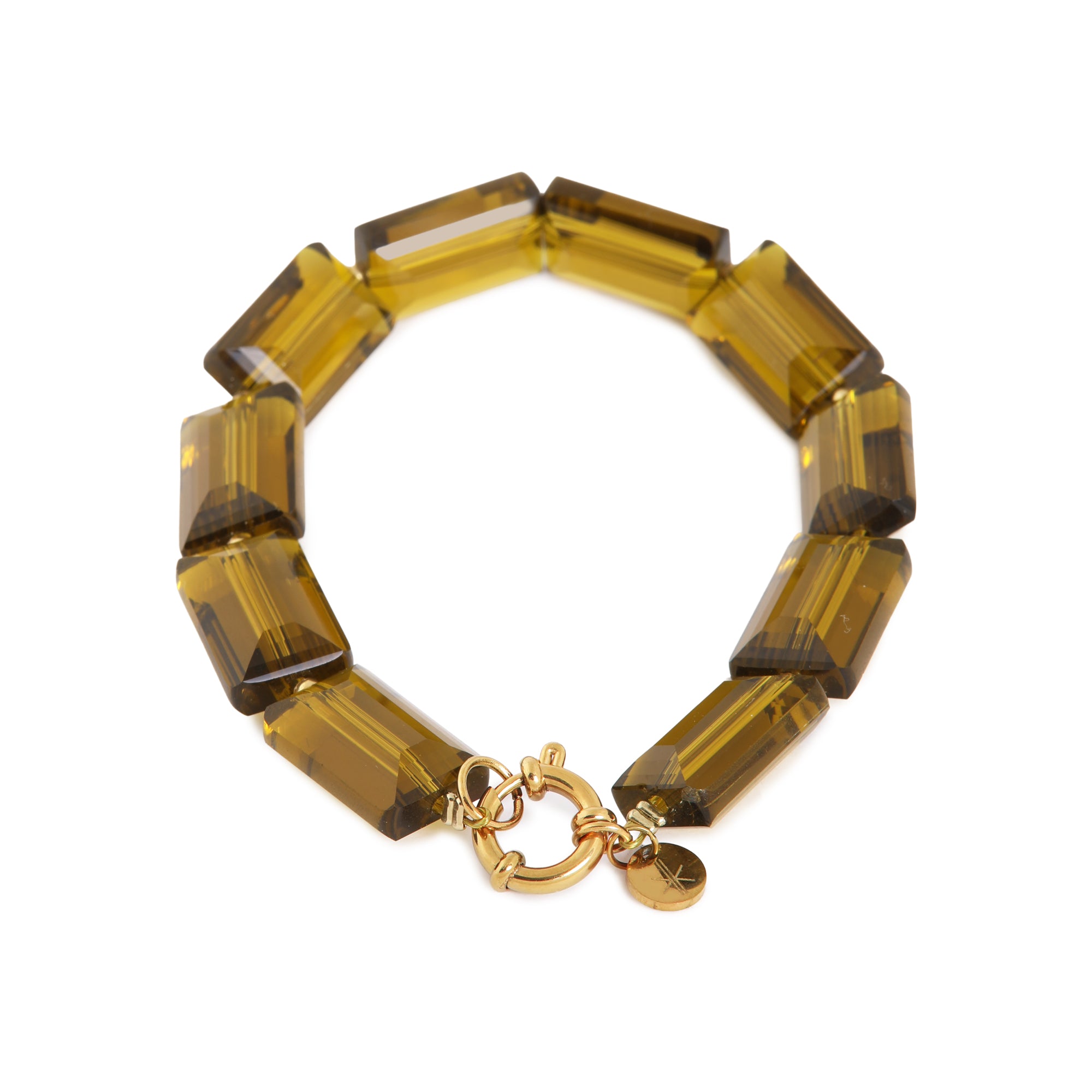 Shiny olive bracelet gold