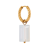 singlepair Shiny white hoop gold
