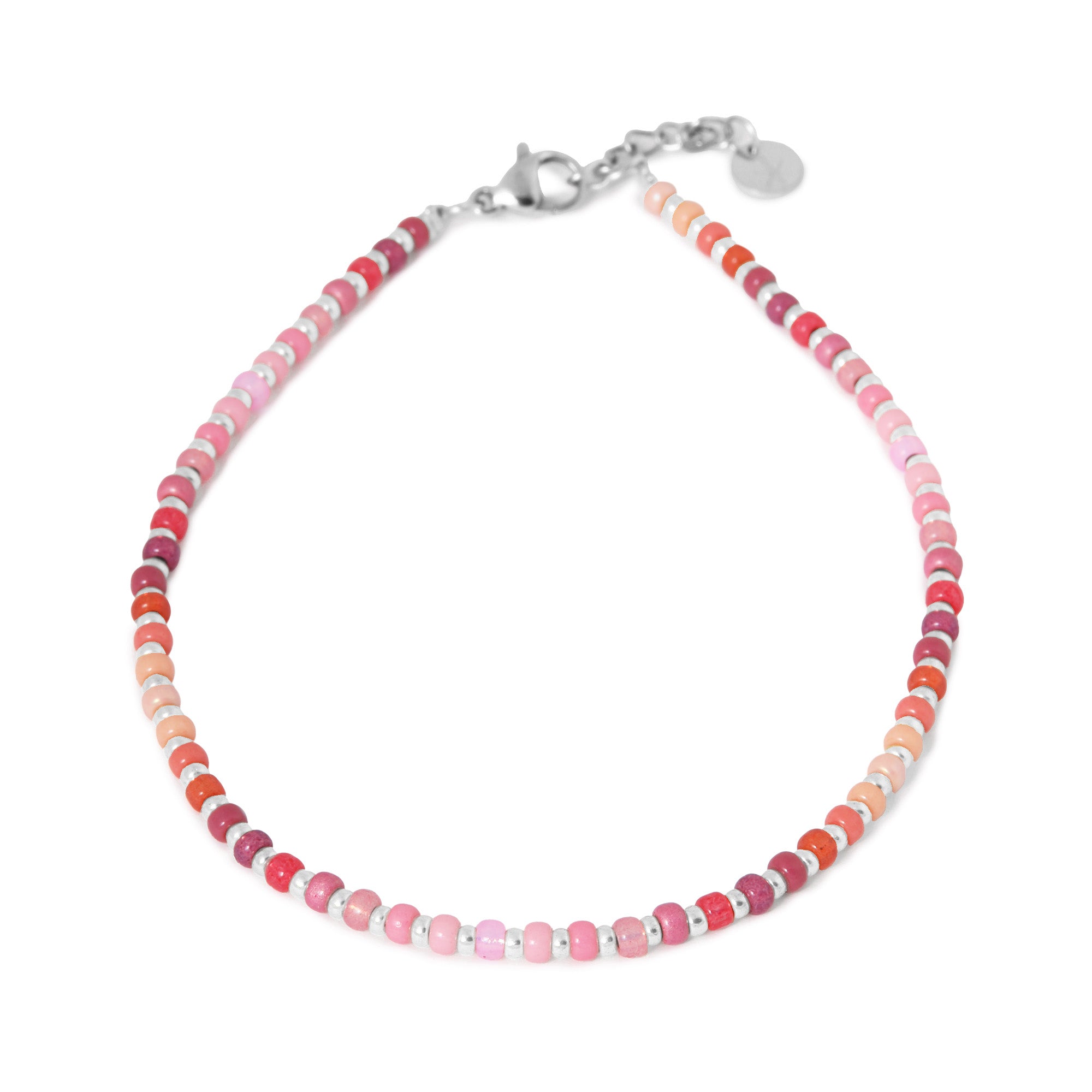 All day pink anklet silver