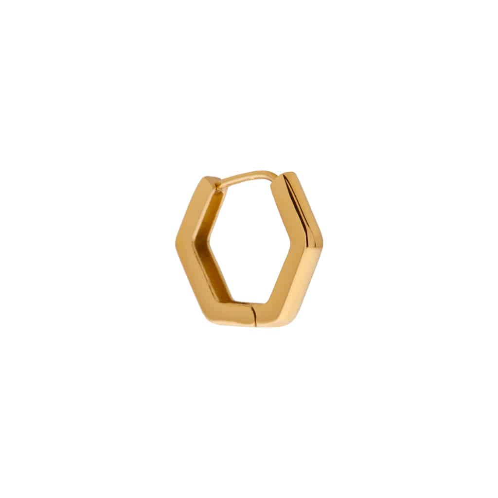 Baby hexagon hoop gold