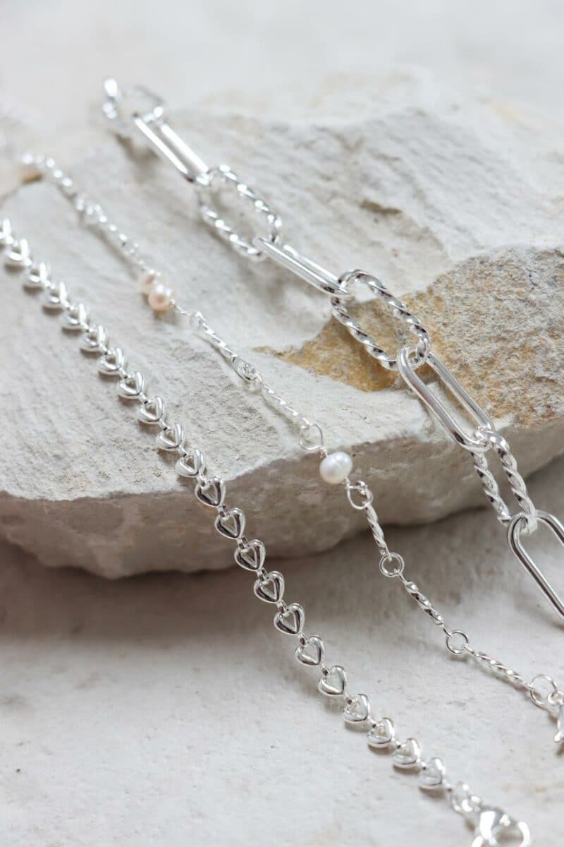 Baby shell bracelet silver