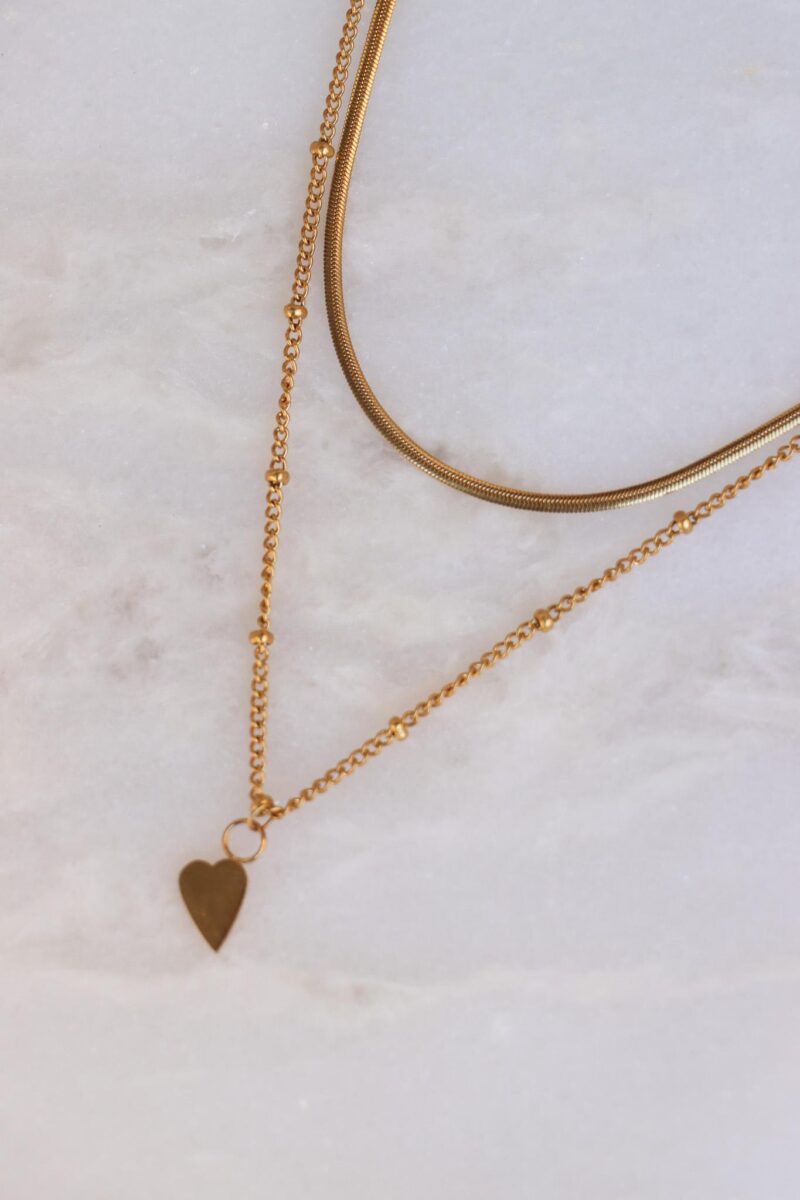 Baby smooth snake  necklace gold