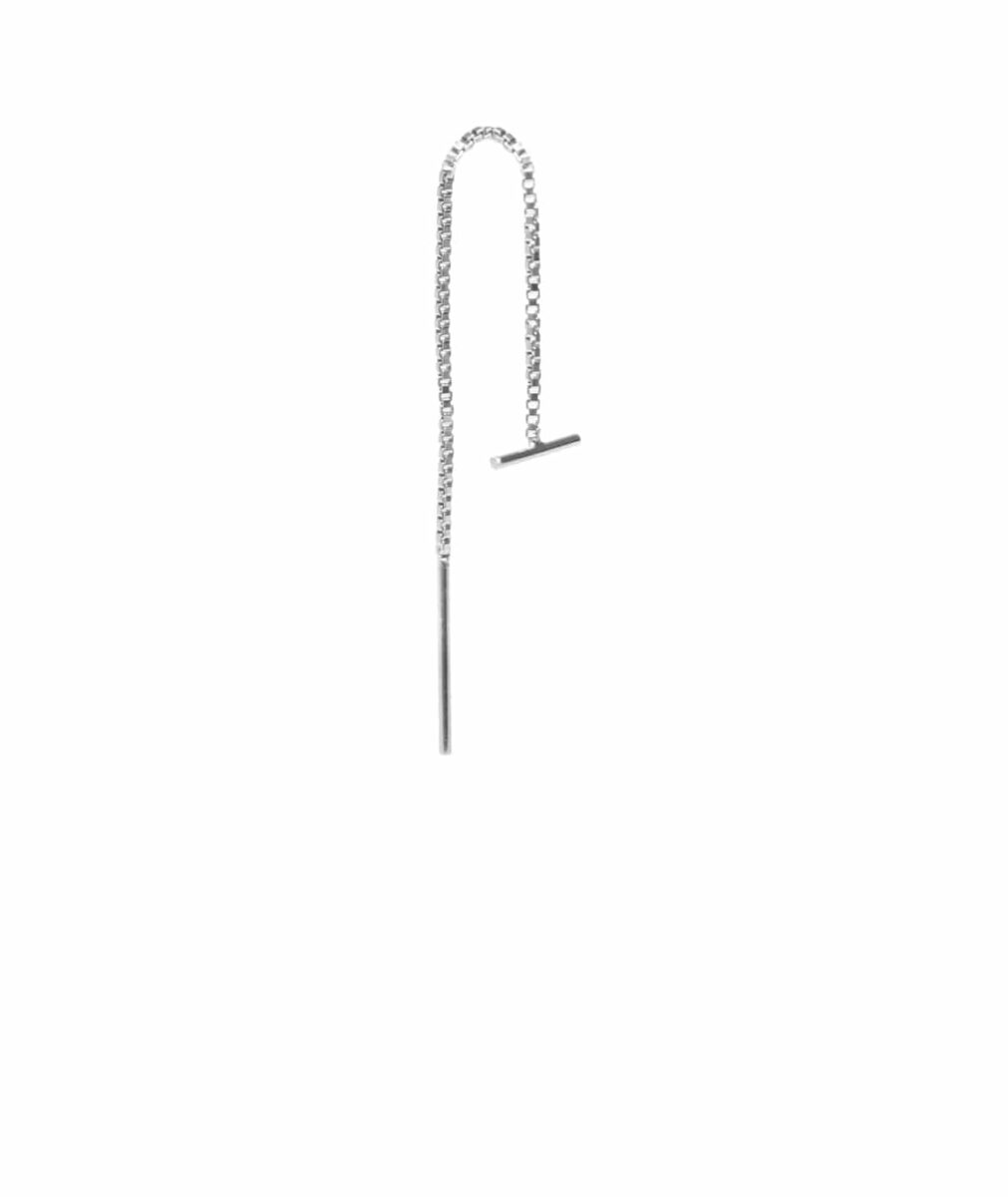 Bar Chain Earring Silver One