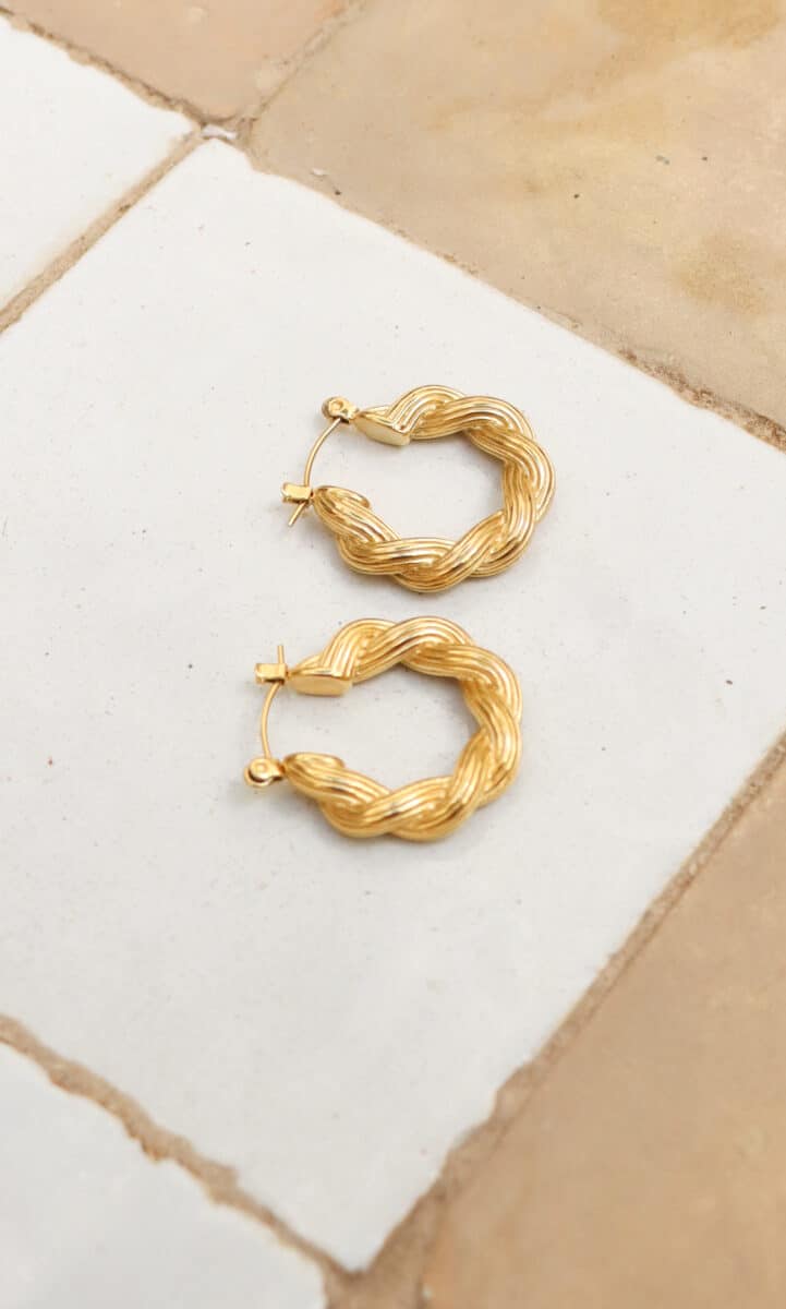 Big braid hoop gold