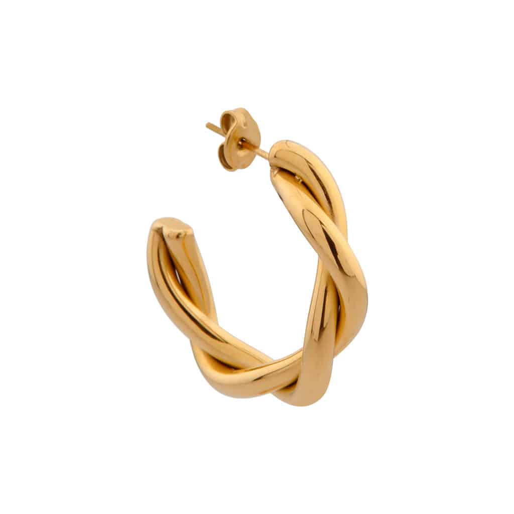Big braided hoop gold