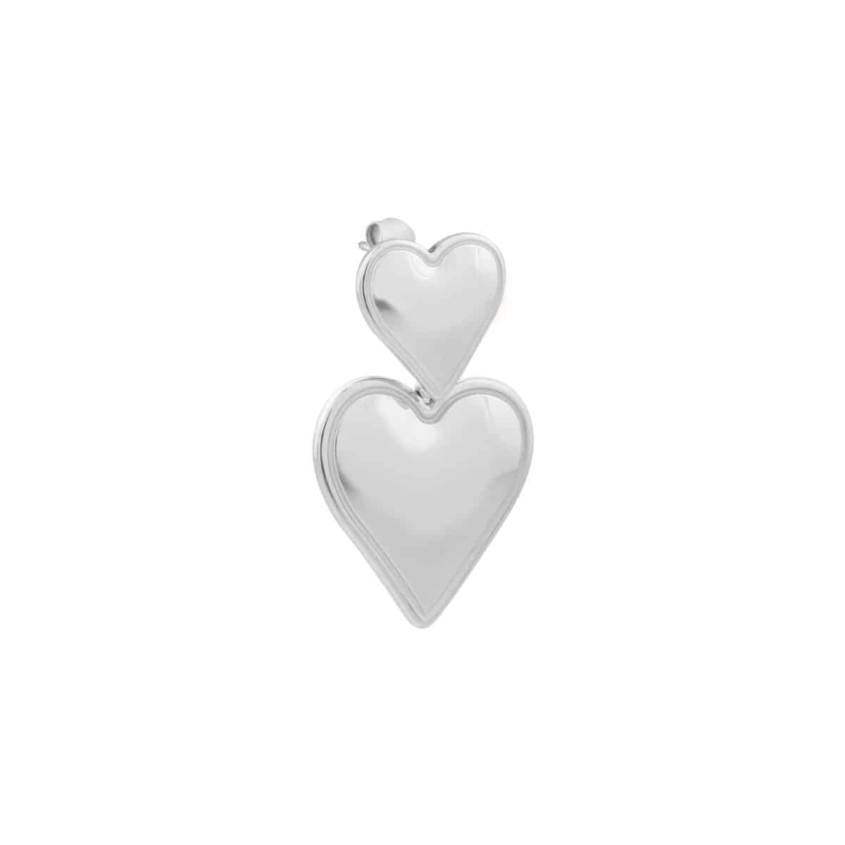 Big hearts hoop silver