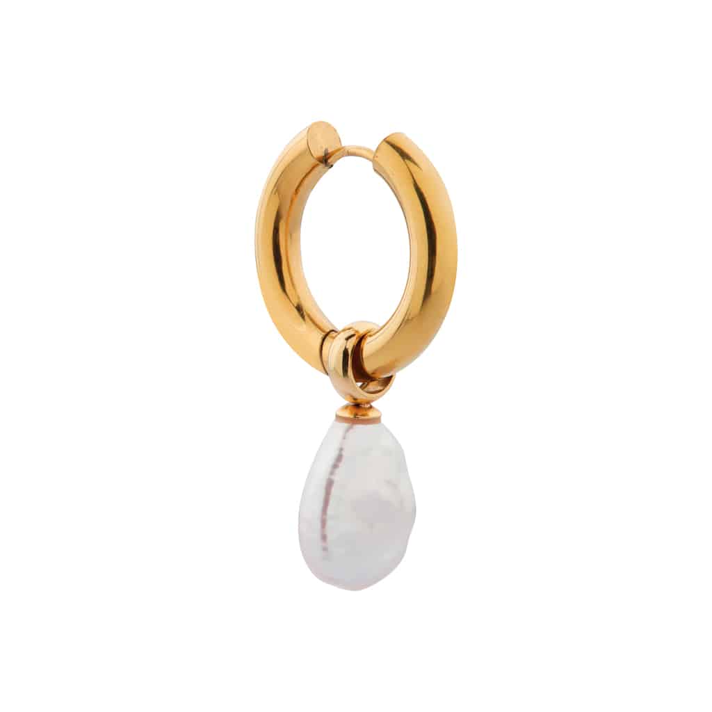 Big pearl hoop gold