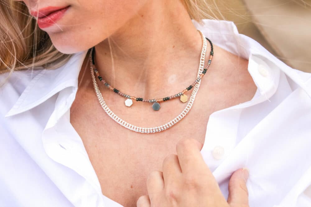 Big snake necklace silver