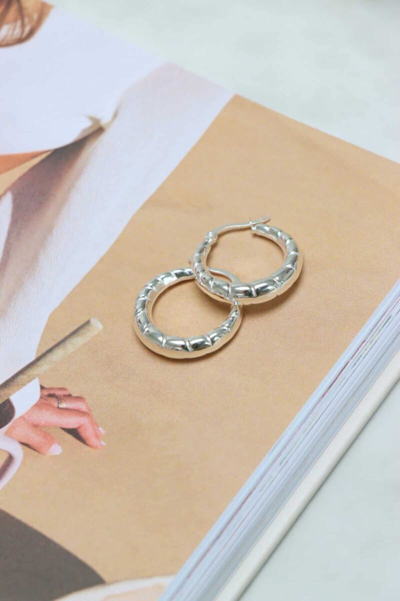 Big stripes hoop silver