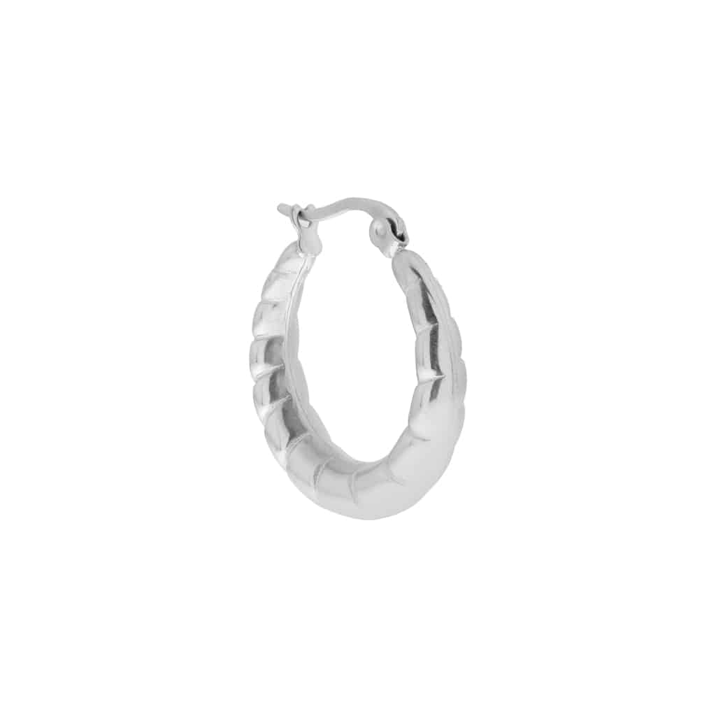 Big stripes hoop silver