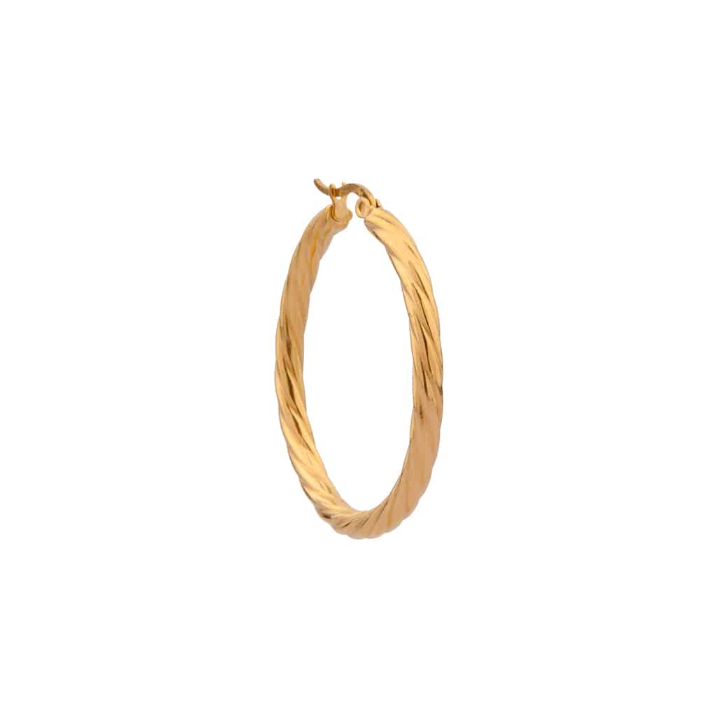 Big twisted rope hoop gold