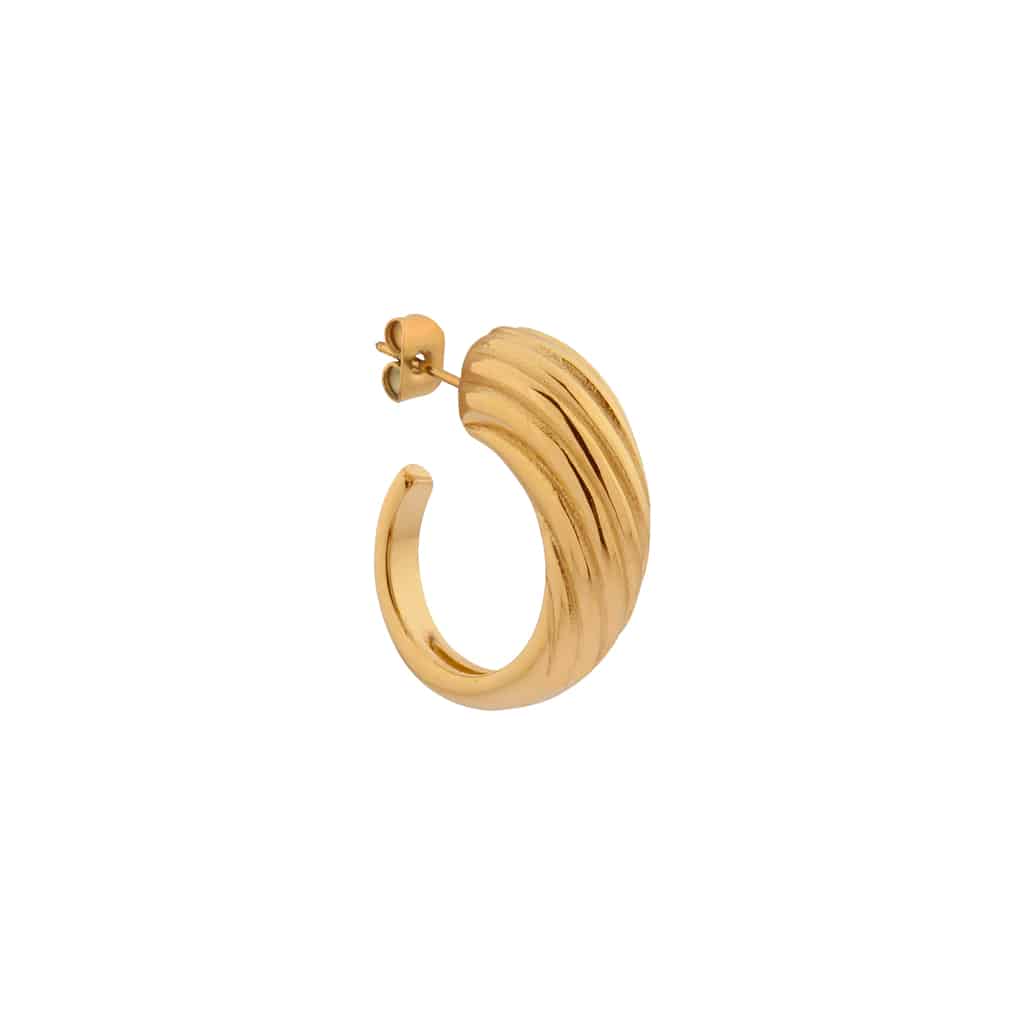 Big wave hoop gold