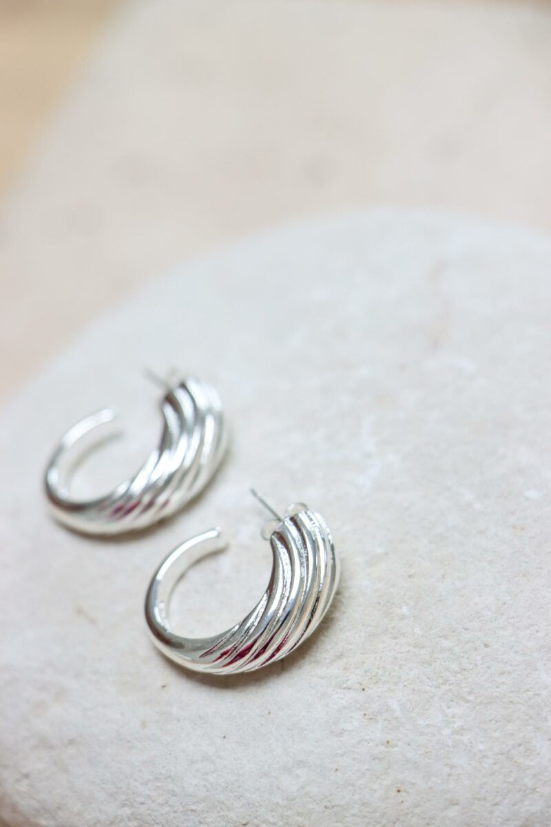 Big wave hoop silver