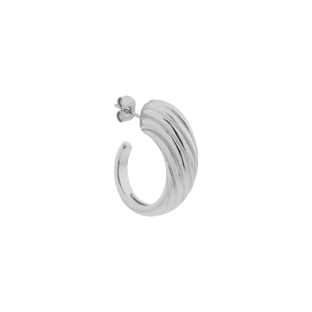 Big wave hoop silver