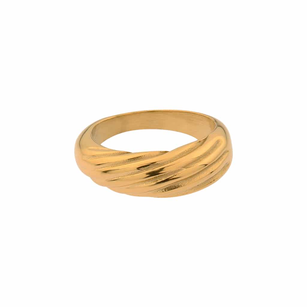 Big wave ring gold - 8