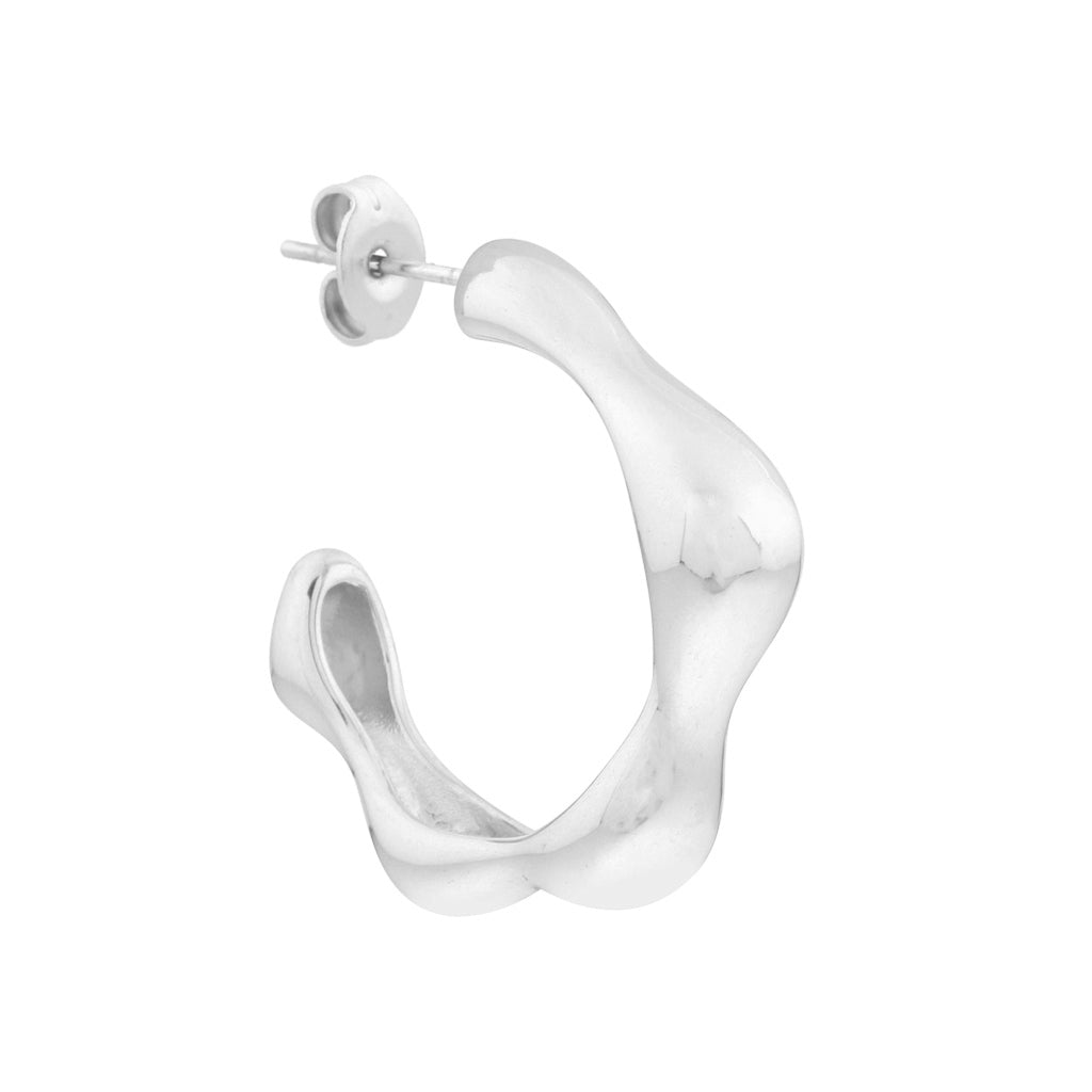 Big wavy hoop silver