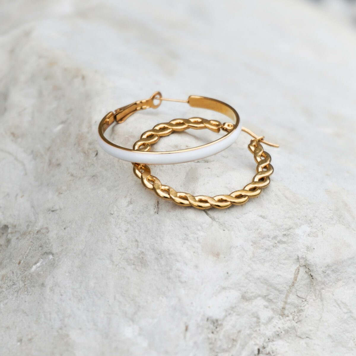 Big white hoop gold