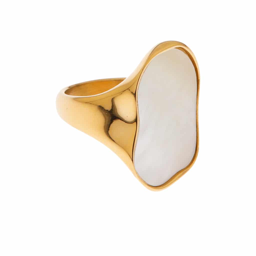 Big white ring gold - 6