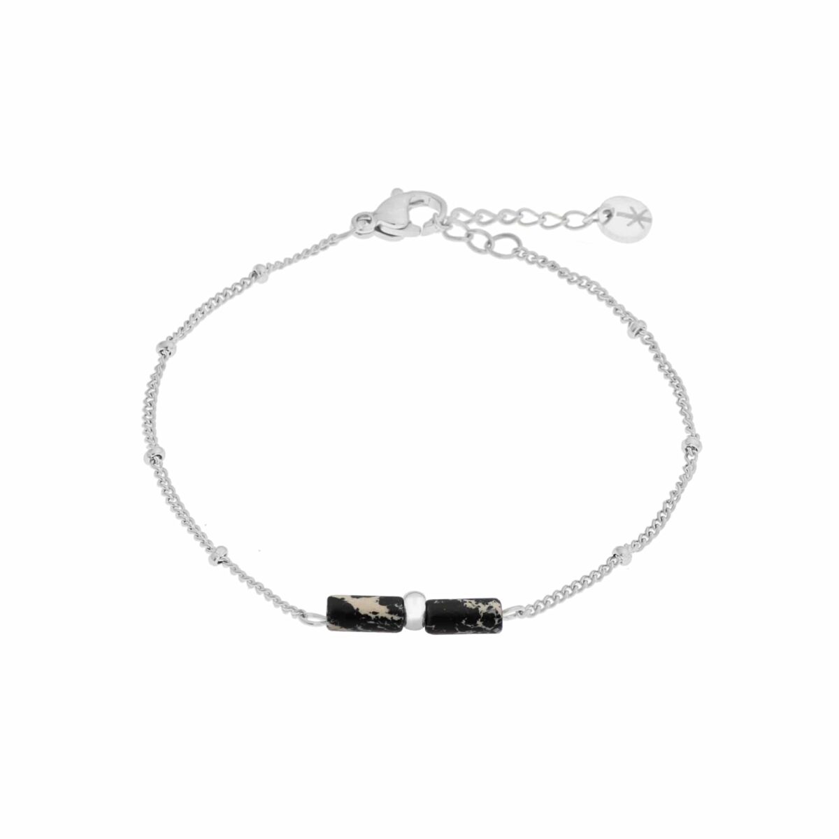 Black spots bracelet silver