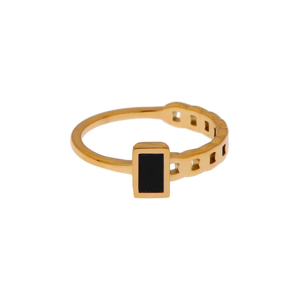 Black square ring gold