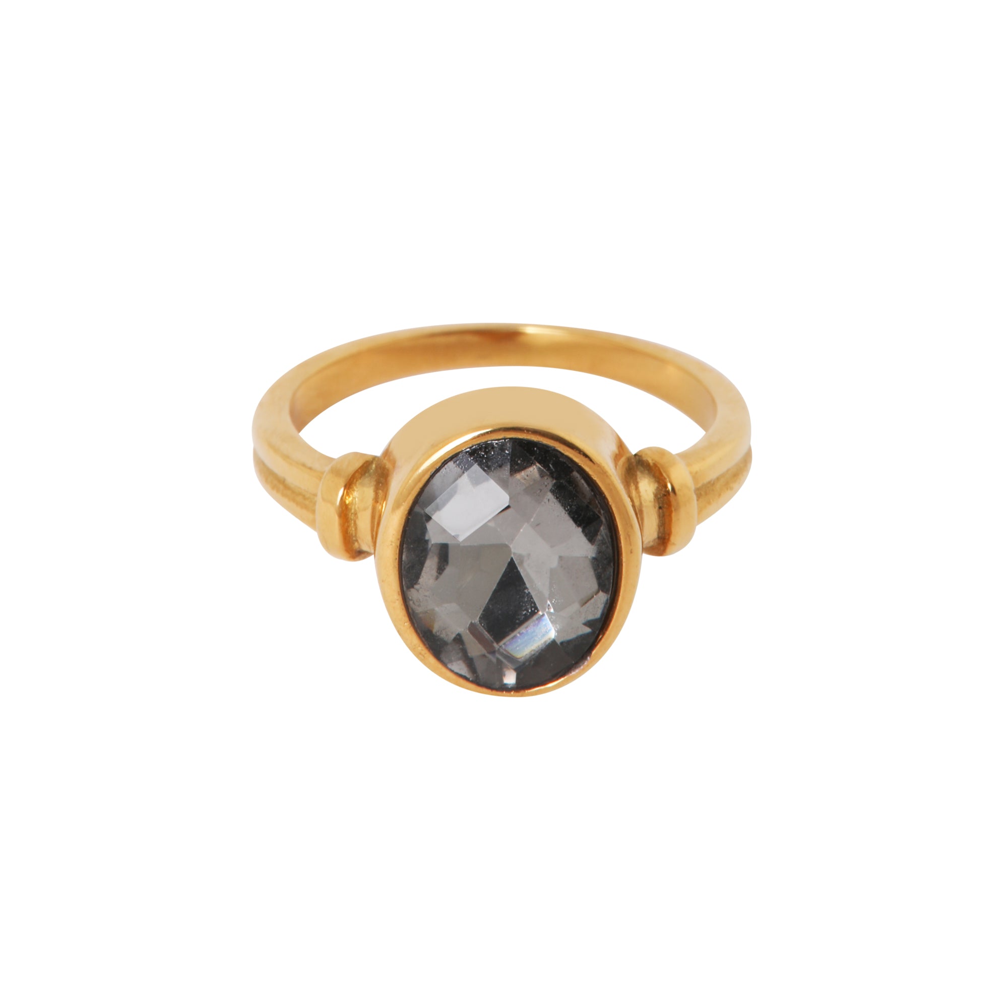 Black stone ring gold