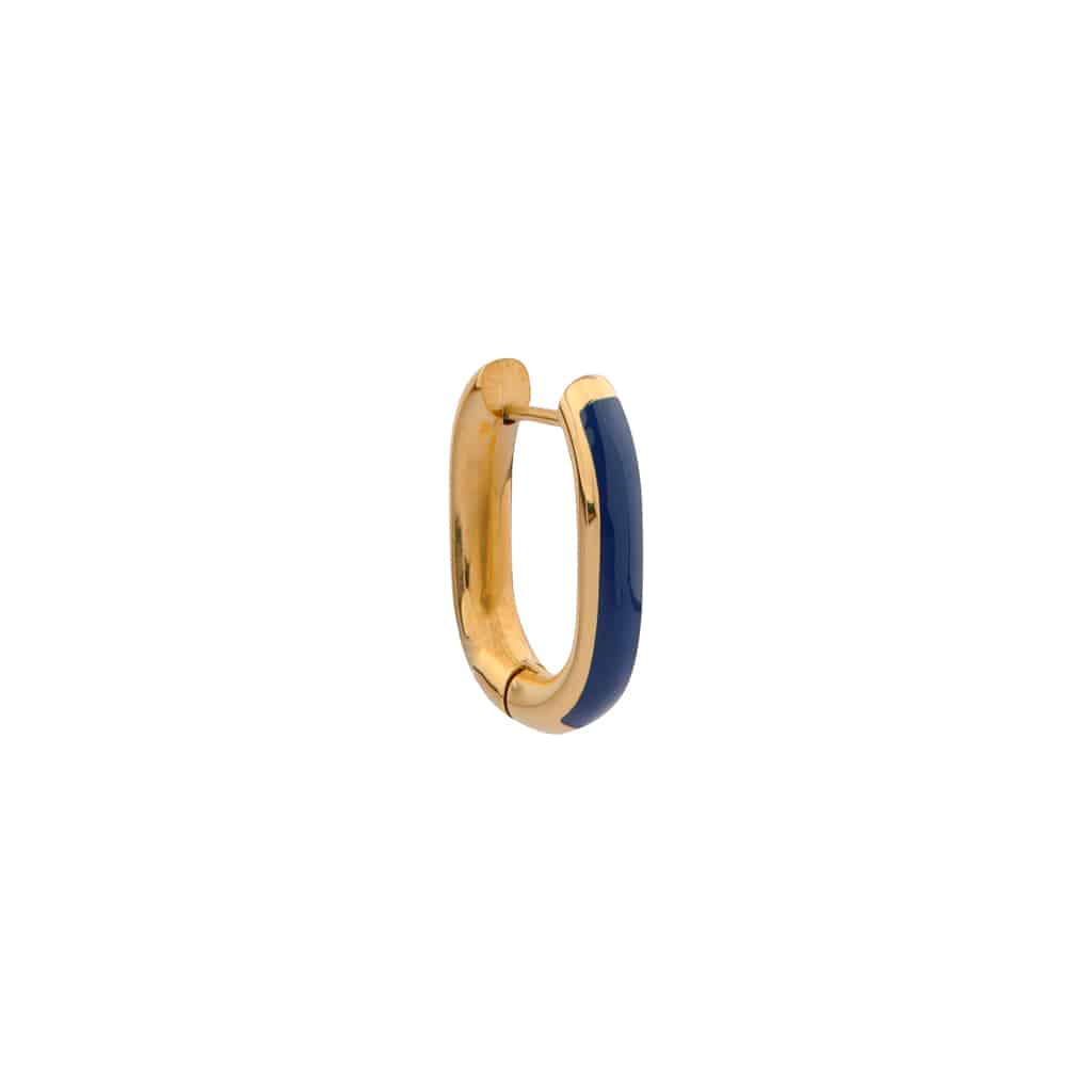 Blue oval hoop gold