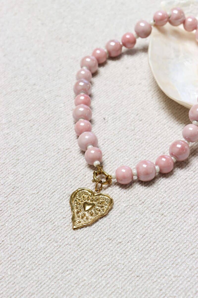 Bold heart charm gold