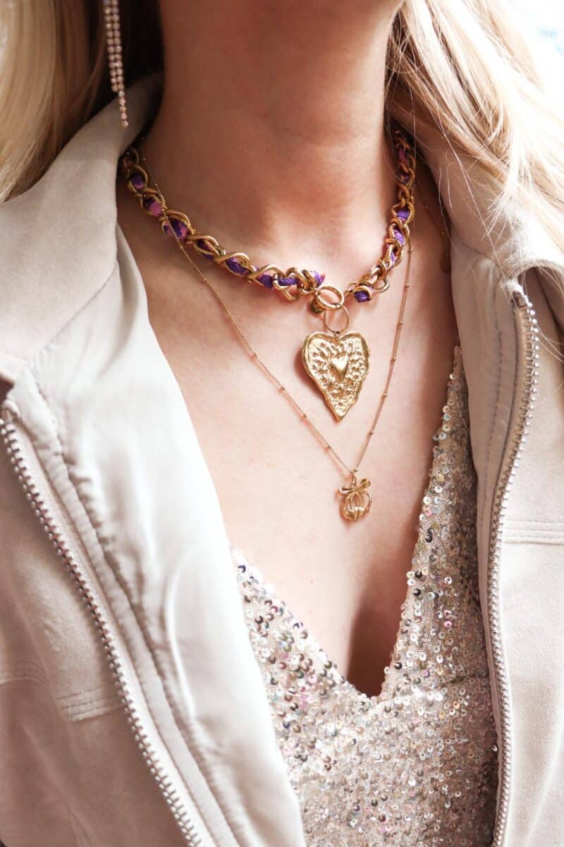 Bold heart charm gold