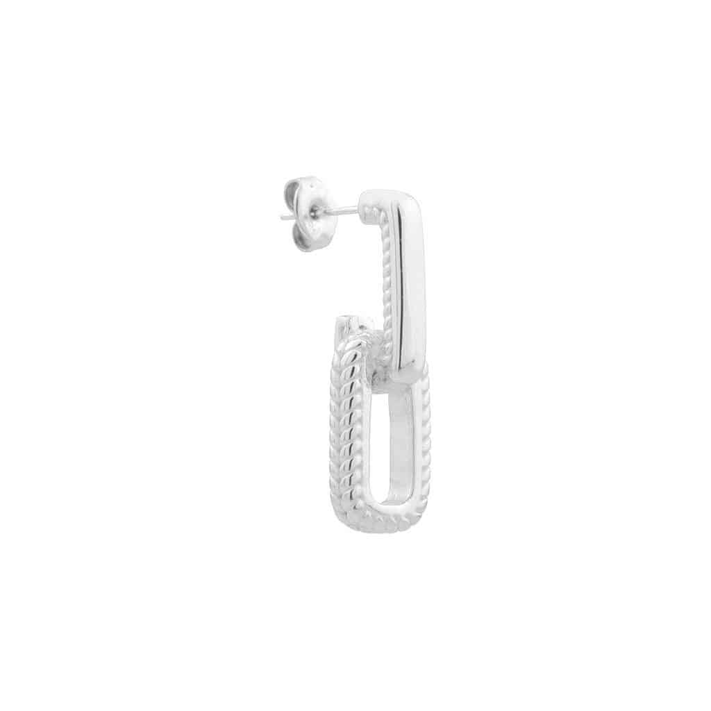 Braided chain hoop silver
