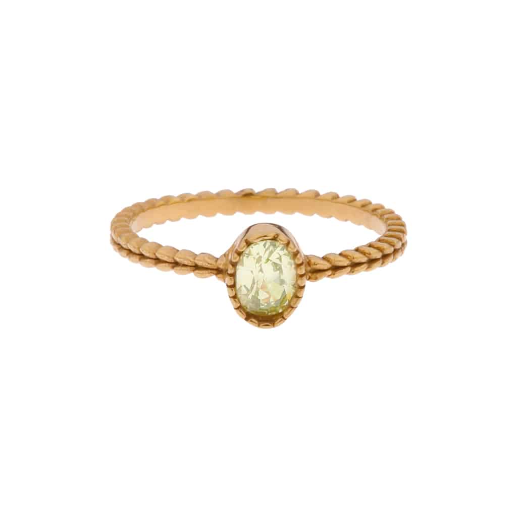 Braided green ring gold - 8