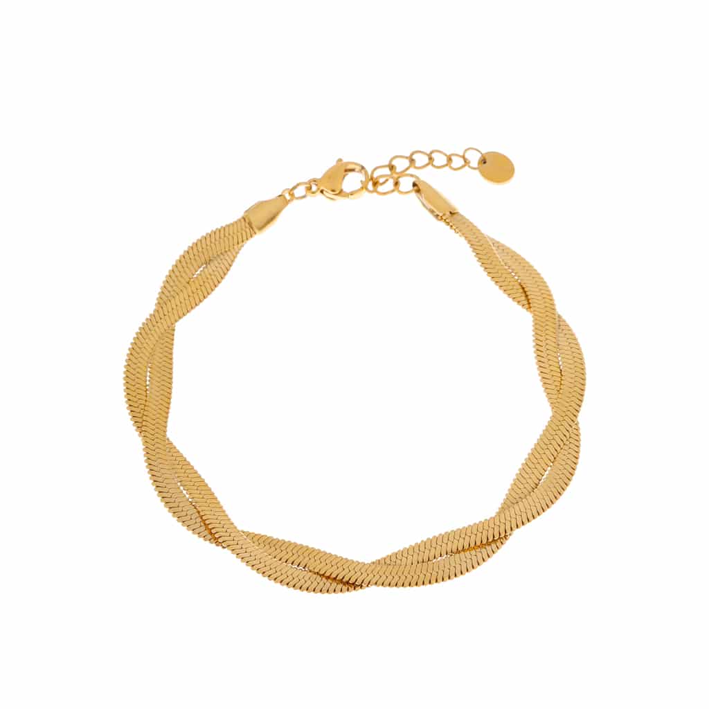 Braided snake bracelet gold