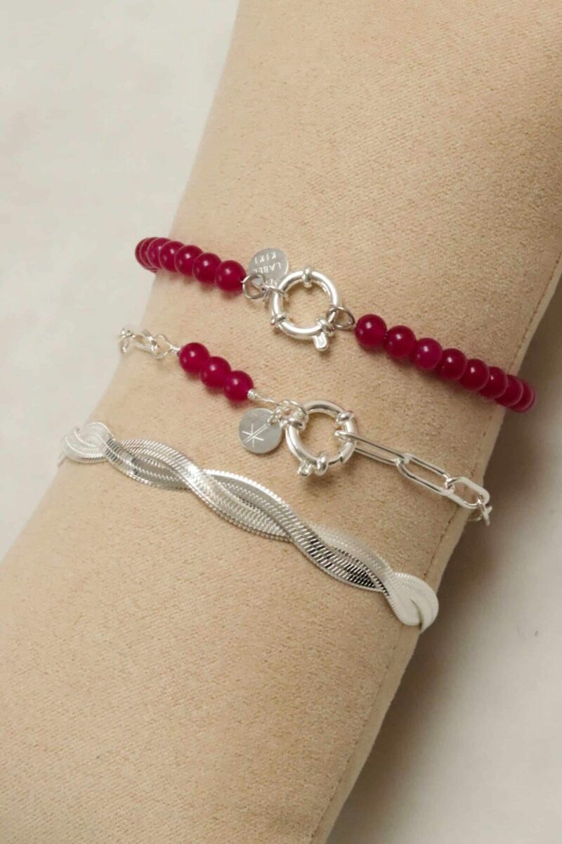 Braided snake bracelet silver