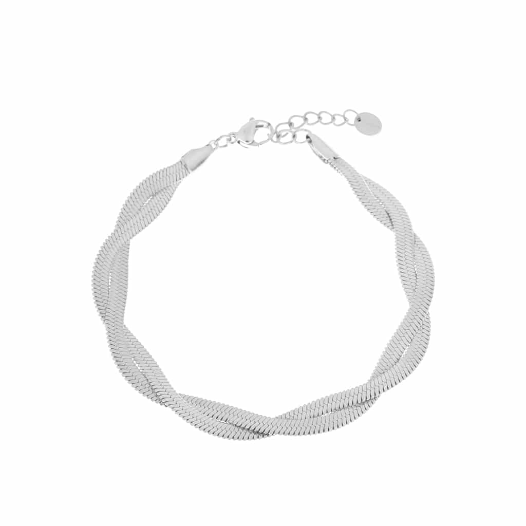 Braided snake bracelet silver
