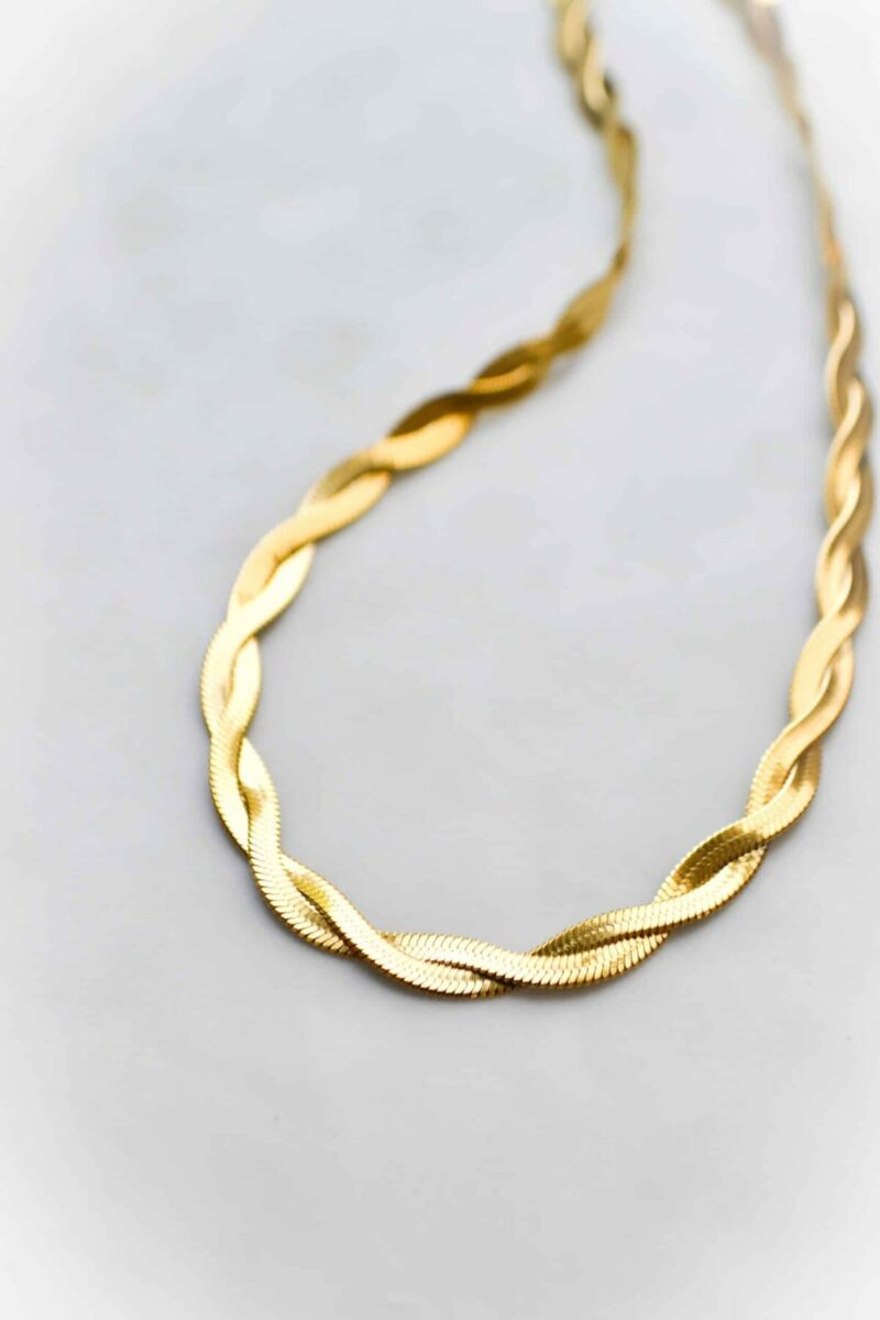 Braided snake necklace gold