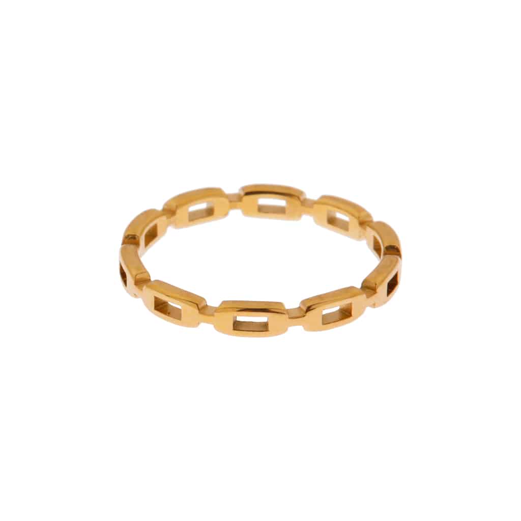 Brickwork ring gold