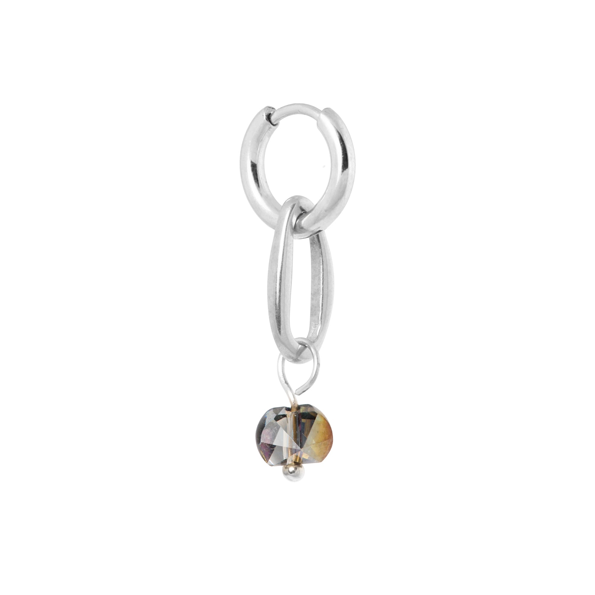 Bright diamond hoop silver