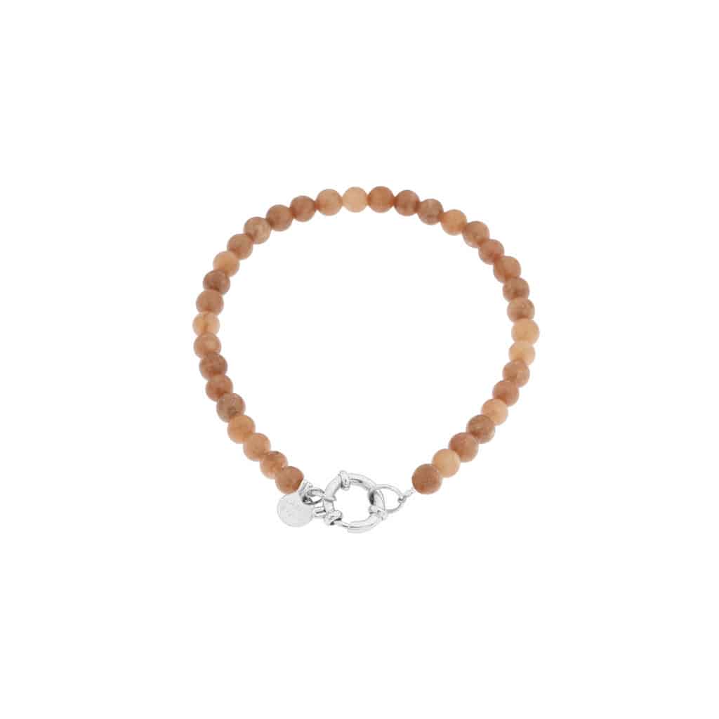 Brown beads bracelet silver
