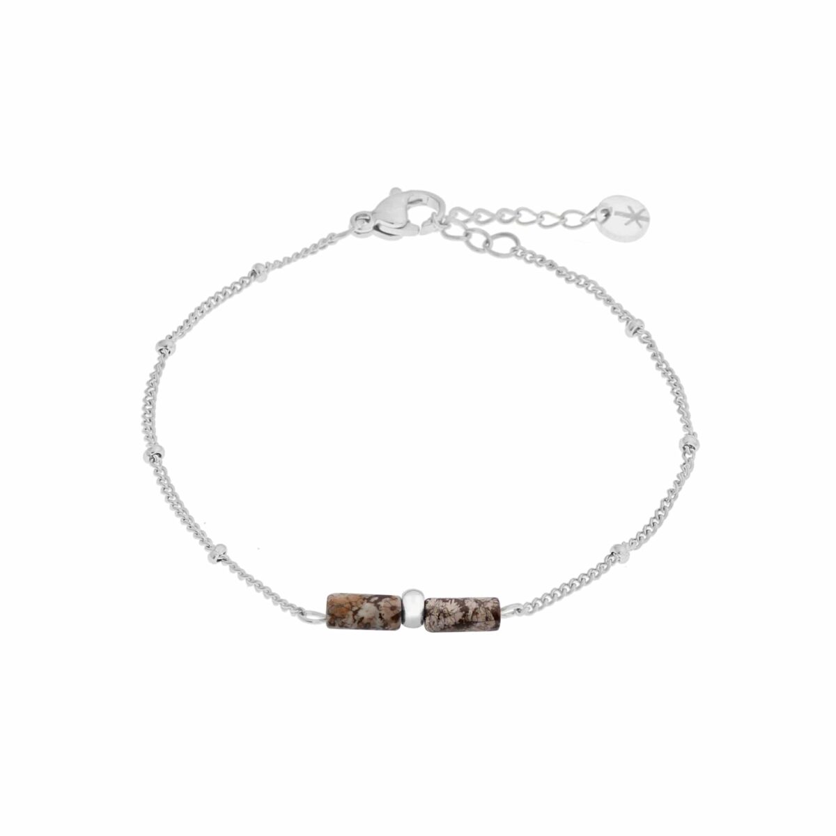 Brown spots bracelet silver