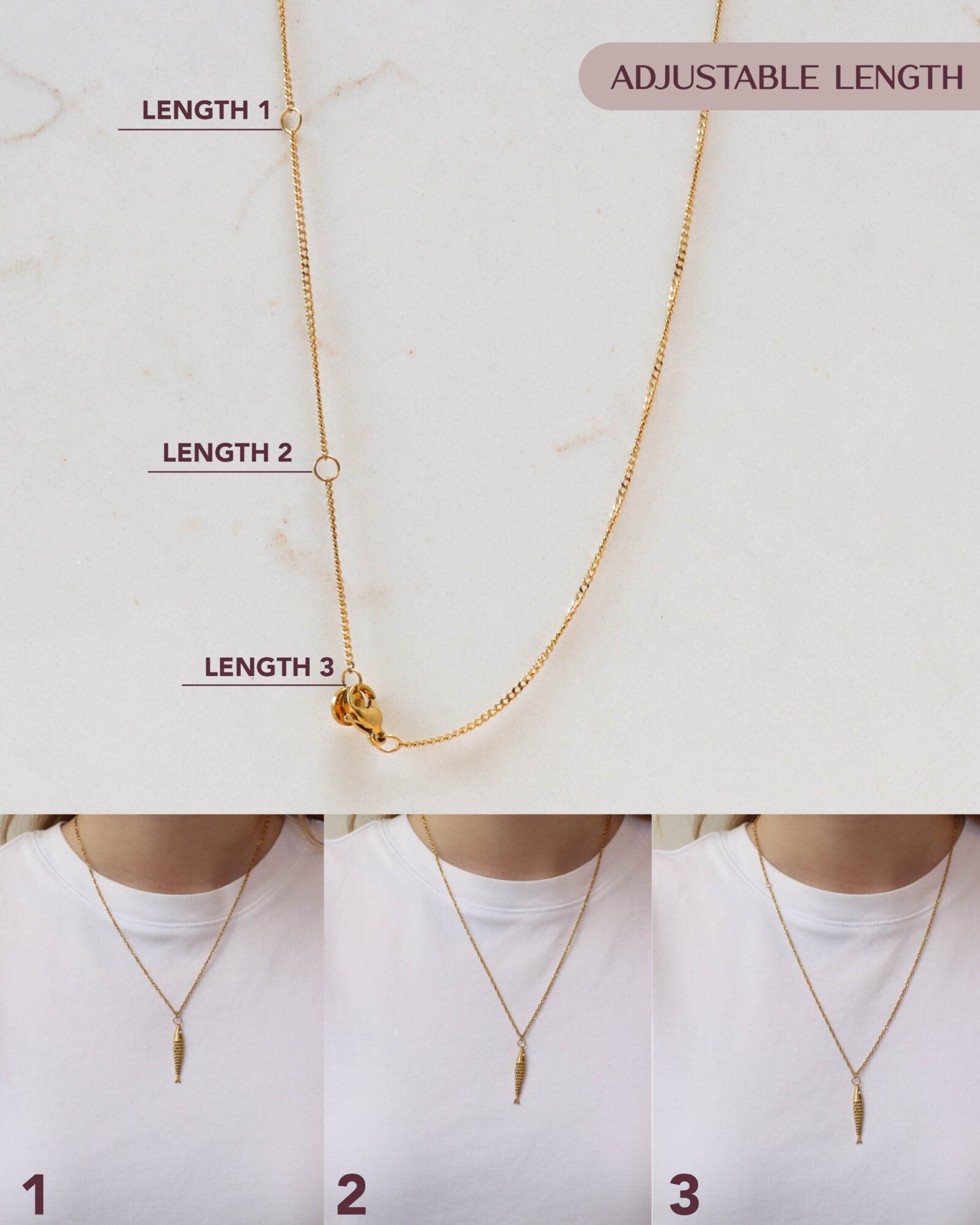 Catch of the day necklace gold