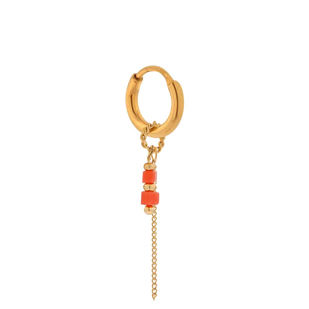 Chain coral hoop gold
