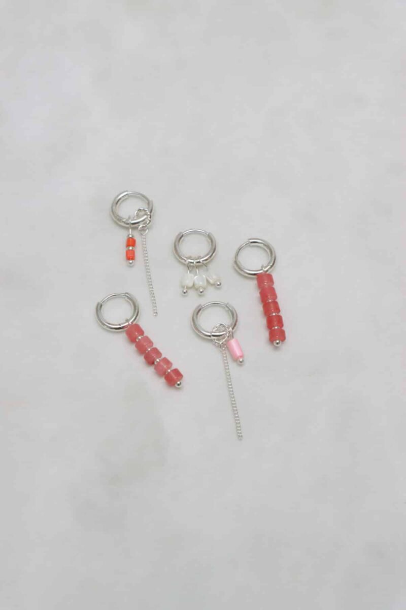Chain coral hoop silver