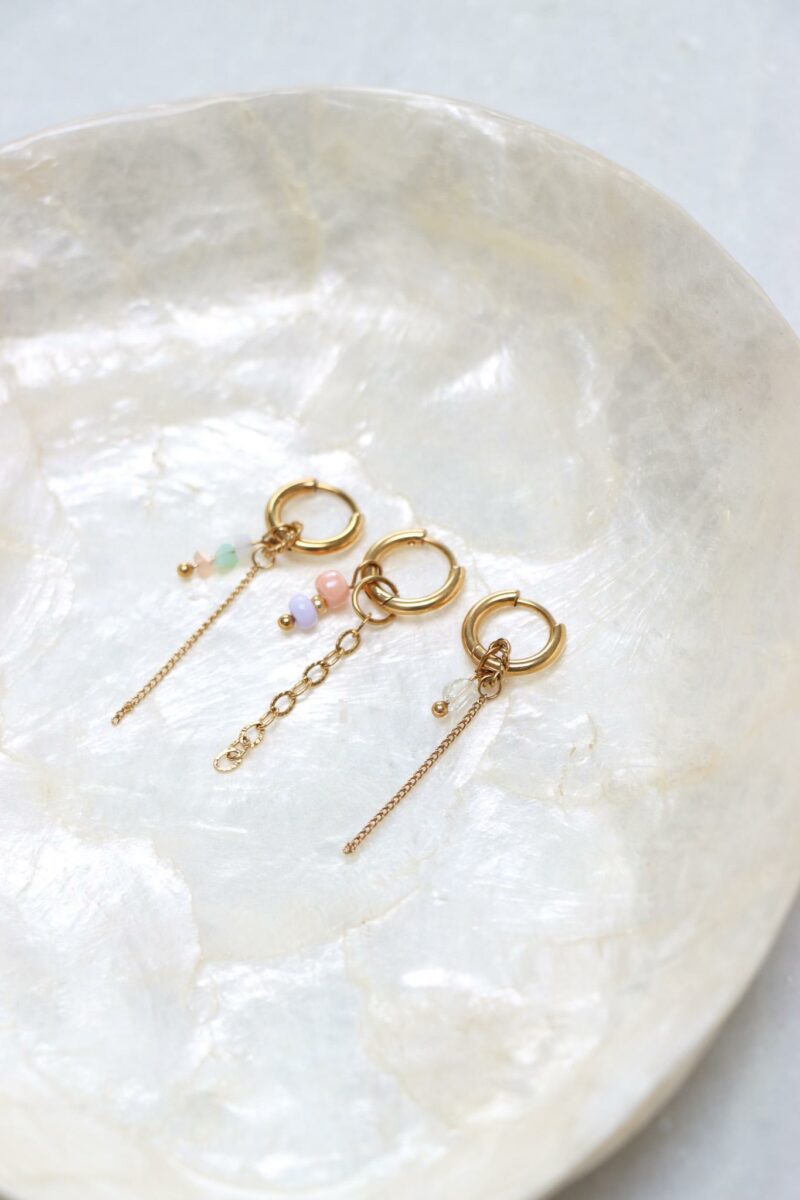 Chain diamond hoop gold