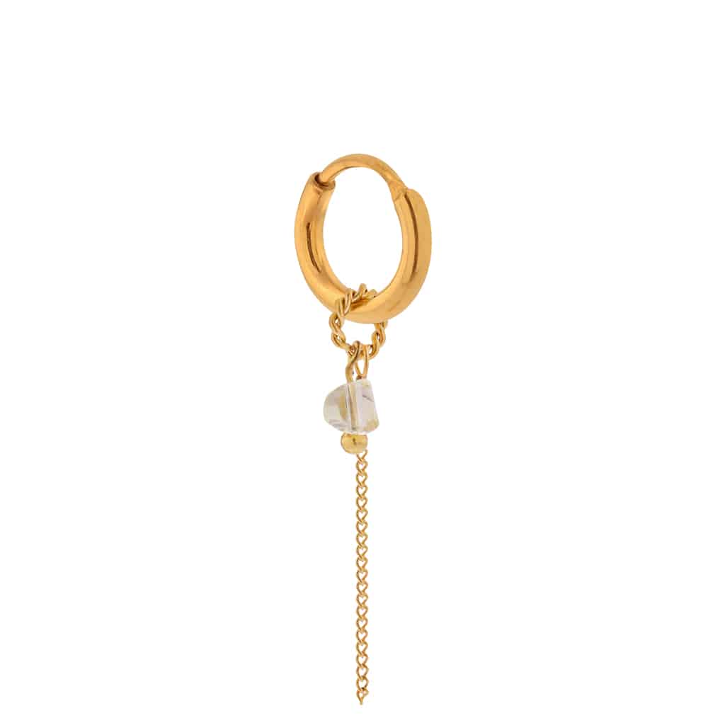 Chain diamond hoop gold