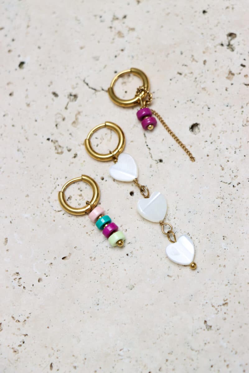 Chain magenta hoop gold