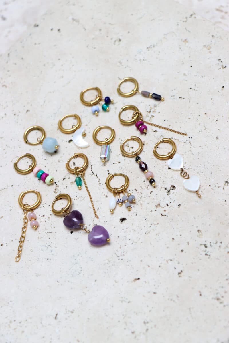 Chain magenta hoop gold