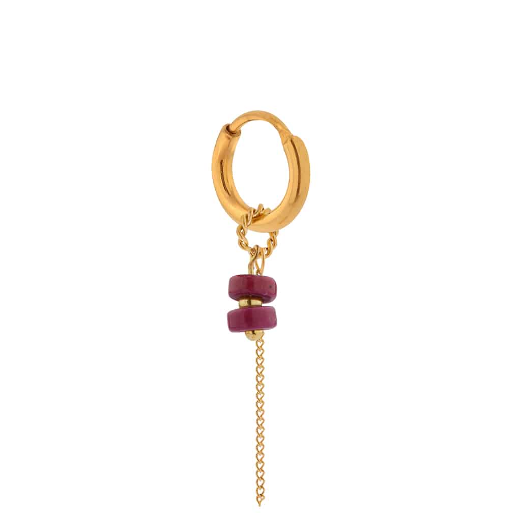 Chain magenta hoop gold