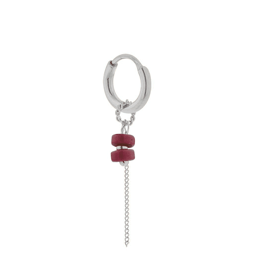Chain magenta hoop silver